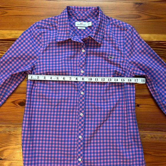 Vineyard Vines Pink and Blue Gingham Checked Long-Sleeve Button Down size 6 - Picture 6 of 6